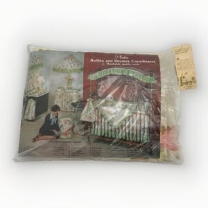 NIP Vintage 70s Plakie Ruffles & Rhymes Fitted Crib Sheet 100% Cotton US